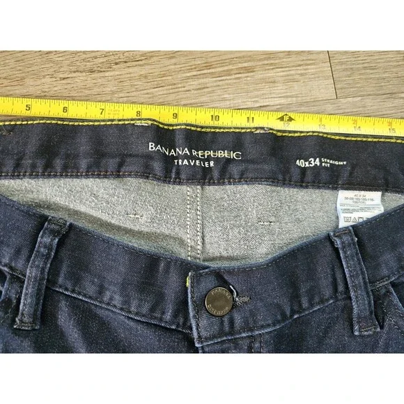 Banana Republic Traveler Straight Fit Mens Denim Jean Size 40×34 :Dark Blue - Picture 6 of 6